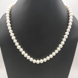 Dainty Natural Fresh Water Pearl Necklace, Sterling Silver Chain, Adjustable Necklace, Gifts, Beaded Necklace, Pearl Necklace, Weddings