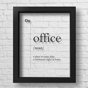TRANSPARENT Office Funny Definition Print Boss Gift Idea Office Wall Art Unique Office Decor Scandinavian Quotes Typography Dictionary Art