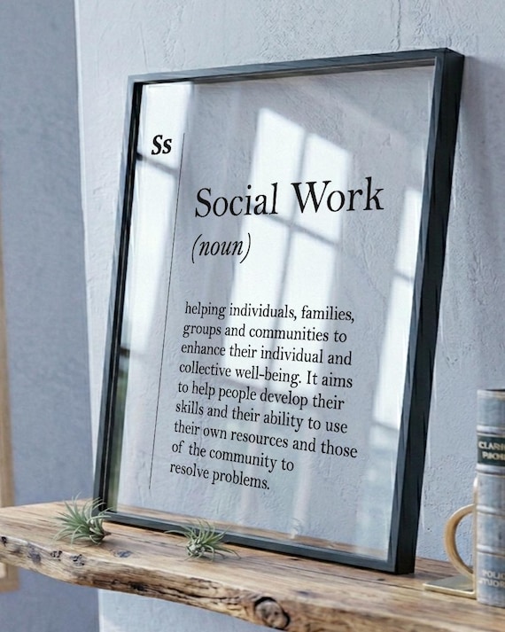 Transparent Social Work Definition Print, Social Worker Gift, Acrylic Glass Poster