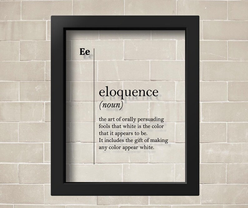 TRANSPARENT Eloquence Definition Print Lawyer Gift Lawyer Etsy