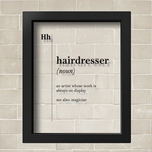 Hairdresser Definition Acrylic Glass Poster, Barber Gift,  Stylist Gift, Hairdressing Salon Decor,  Barbershop Wall Art, Hairdresser Print