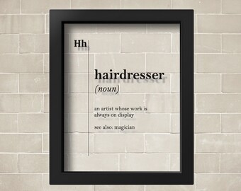 Friseur Definition Acrylglas Poster, Friseur Geschenk, Friseursalon Dekor, Barbershop Wandkunst, Mode Studio Dekor