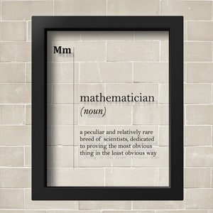 Mathematician Definition Acrylic Glass Poster, Mathematician Print, Maths Teacher Gift, Mathematician Gift, Science Gift