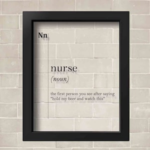Nurse Definition Acrylic Glass Poster, Nurse Wall Art, Nurse Gift, Nurse Poster, Hospital Decor, Nurse Room Decor