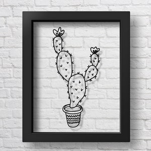 TRANSPARENTES Kaktus Poster Kaktus Skizze Druck Büro Dekor Kinderzimmer Dekor Kinderzimmer Wandkunst Kaktus Wandkunst Kinder Geschenk Kinder Geschenk