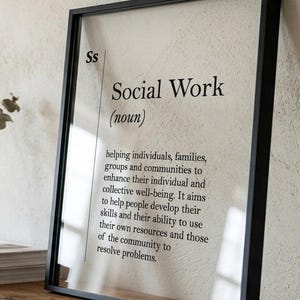 Transparent Social Work Definition Print, Social Worker Gift, Acrylic Glass Poster image 6