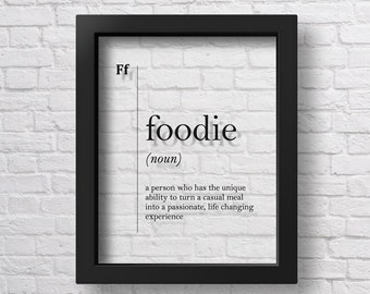 Transparent Foodie Definition Print Kitchen Decor Home Wall Art Foodie Gift Food Poster Foodie Wall Art Typography Scandinavian Foodie Art