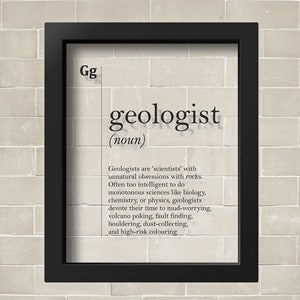 Geologist Definition Acrylic Glass Poster, Geologist Print, Geologist Gift, Geology Student Gift, Geology Wall Art