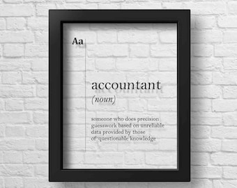 TRANSPARENT Accountant Definition, Accountant Gift, Accounting Wall Art, Accountant Office Decor
