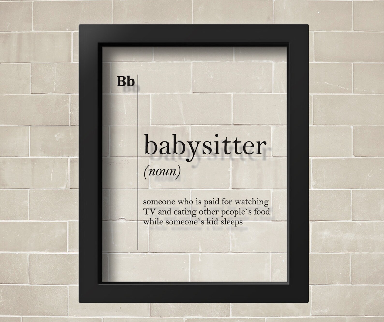 TRANSPARENT Babysitter Definition Print Funny Babysitting Etsy