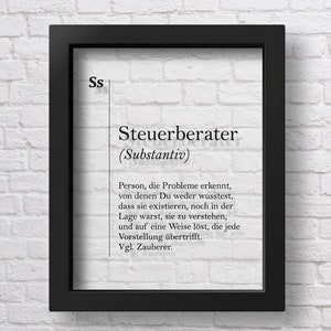 Poster TRANSPARENT Steuerberater, Steuerberater Geschenk, définition de comptable, cadeau de comptable