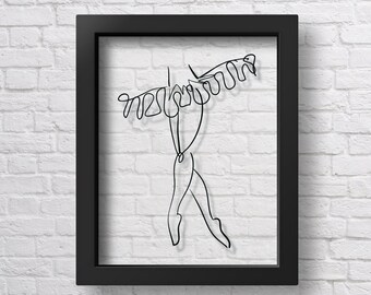 Transparent Abstract Ballerina Poster Ballet Print Ballerina Gift Ballet Wall Art Ballet Teacher Gift Dancer Gift Girl Room Ballet Sketch