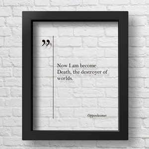 TRANSPARENT Opperheimer Quote Poster, Physics Gift, Opperheimer Poster, Opperheimer Print, Physics Wall Art