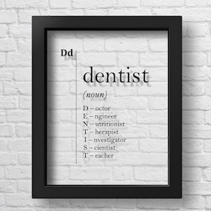 TRANSPARENTES Zahnarzt Geschenk, Zahnarzt Definition, Zahnarzt Poster, Zahnarztpraxis Dekor, Kieferorthopäde Geschenk, Stomatologie Geschenke, Zahnarzt Geschenk