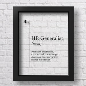 TRANSPARENT HR Generalist Gift HR Office Decor Human Resources Gift Hr Definition Print Recruiter Coworker New Job Gift Scandinavian Poster