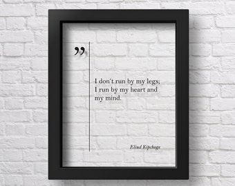 Transparent Eliud Kipchoge Quote Marathon Motivation Poster Marathon Wall Art Runner Gift Eliud Kipchoge Print Inspiring Running Wall Art