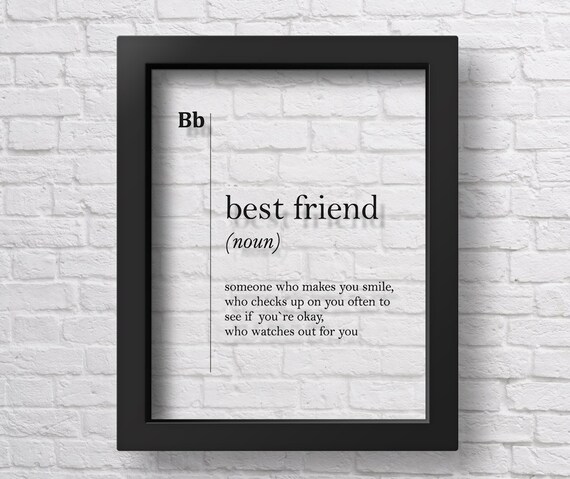 Transparent Best Friend Definition Print Romantic Family Etsy