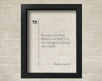 Winston Churchill Quote Acrylic Glass Poster, Motivational Wall Art, Churchill Inspiring Wall Art, Churchill Poster
