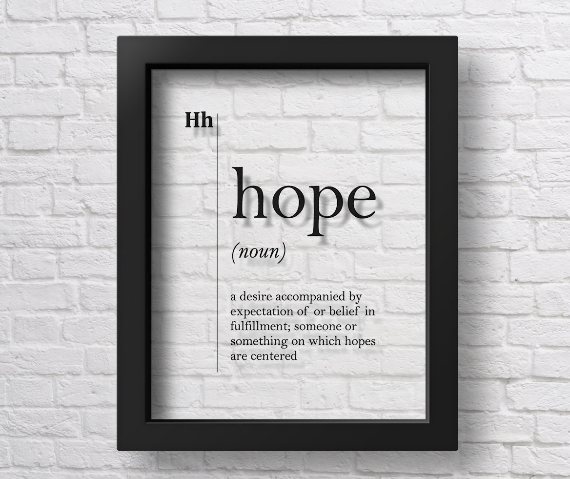 TRANSPARENT Hope Definition Hope Print Hope Wall Art Modern | Etsy