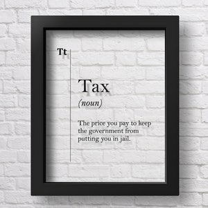 TRANSPARENT Tax Definition Poster, Accountant Gift, Businessman Gift, Entrepreneur Gift, Accountant Office Wall Decor, Auditor Gift