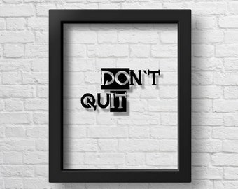 Pôster motivacional transparente "Não desista, faça!" para decoração de parede de academia, pôster inspirador com frases motivacionais para fitness.