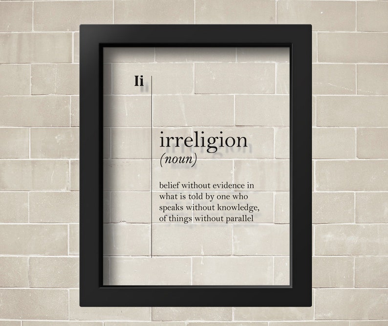 TRANSPARENT Irreligion Definition Atheism Print Art Atheist Gift Poster