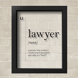 Lawyer Definition Acrylic Glass Poster, Lawyer Gift, Attorney Gift, Lawyer Poster, Lawyer Office Decor, Lawyer Wall Art, Law Graduation Gift