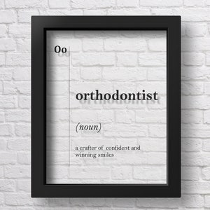 TRANSPARENT Orthodontist Definition Dental Office Decor Orthodontist Dentist Office Decor Gift for Dentist Wall Art Stomatology Gifts Poster