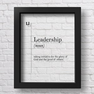 TRANSPARENT Leadership Poster, Leadership Definition, Leadership Wall Art, Leader Gift, Motivating Wall Art, Office Wall Decor, Boss Gift