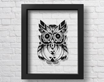 Transparent Owl Poster, Geometric Owl Print, Minimalist Owl Nursery Decor Owl Wall Art Children Gift  Nursery Wall Art Kids Gift