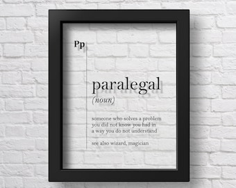 Póster de acrílico con definición de asistente legal, lámina de asistente legal, regalo para abogado, decoración de oficina de abogado, regalo para letrado