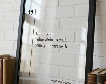Transparent Sigmund Freud Quote Print, Motivational Freud Wall Art, Acrylic Glass Poster