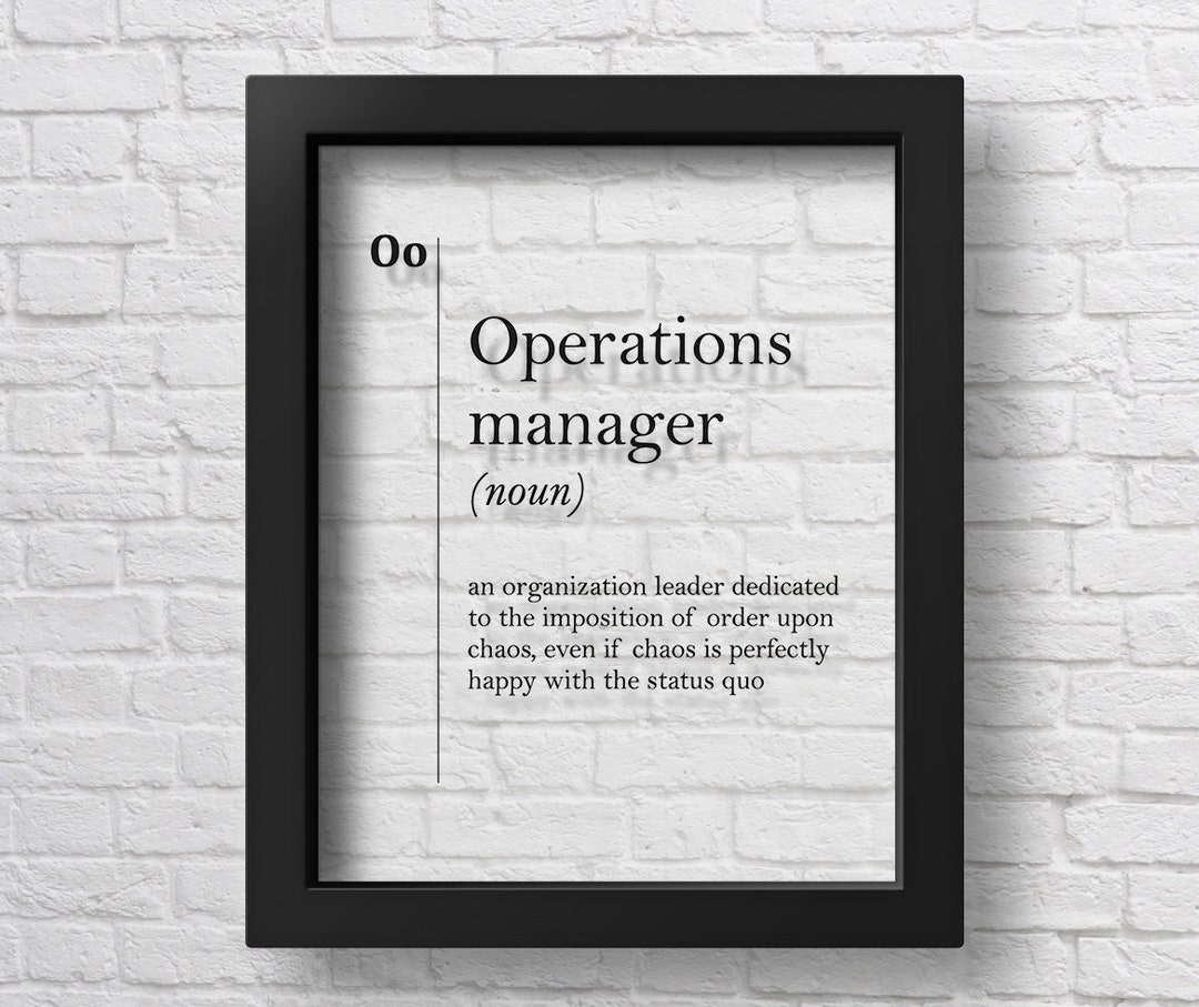 Transparent Operations Manager Definition Print Gift for Coworker Boss ...
