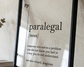 Lámina transparente con la definición de asistente legal, regalo para abogados, decoración de pared para despachos de abogados, póster de cristal acrílico.