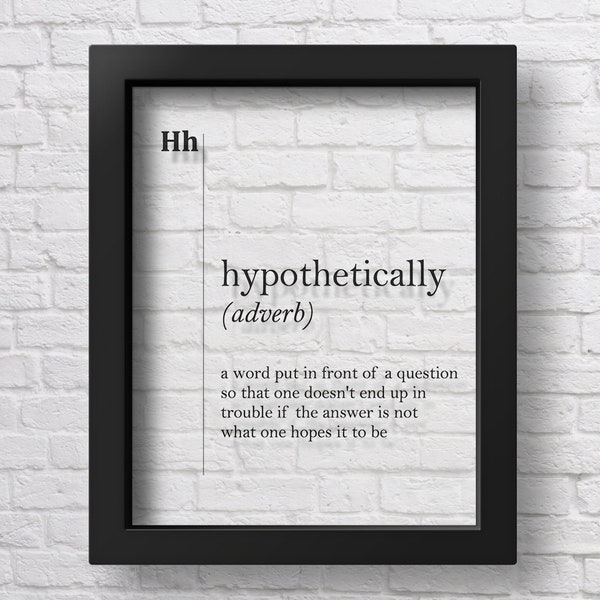 Transparent Hypothetically Definition Funny Print Lawyer Gift Modern Funny Poster Minimalism Scandinavian Office Decor Lawyer Office Decor