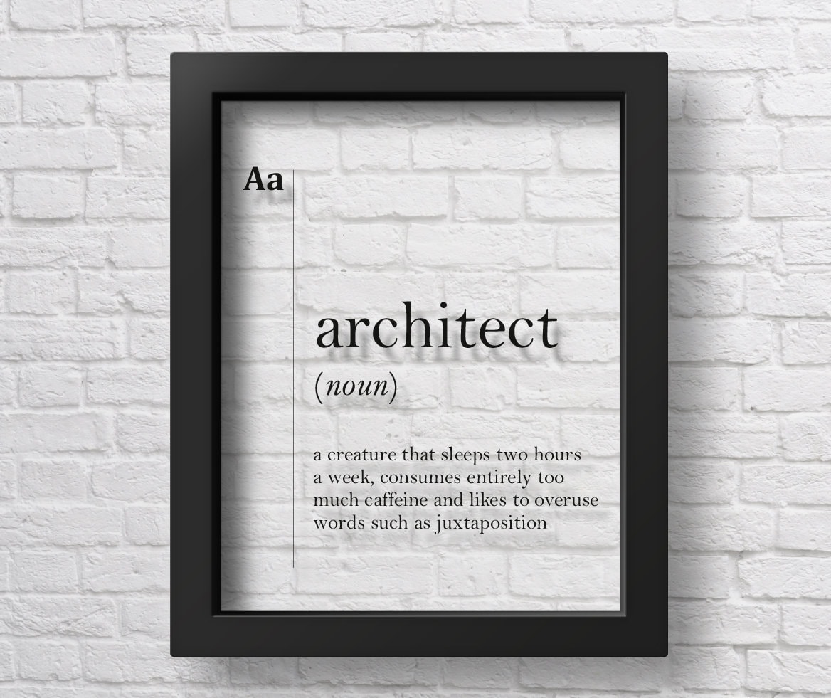 TRANSPARENT Architect Definition Print, Architect Gift, Architect ...
