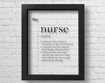 Transparent Nurse Definition Poster, Nurse Gift, Nurse Wall Art, Nurse Graduation Gift, Nurse Gift, Nurse Office Decor