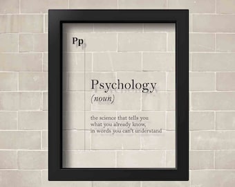 Psychology Definition Acrylic Glass Poster, Psychology Gift, Psychology Poster, Psychology Wall Art, Psychology Decor, Psychotherapist Gift