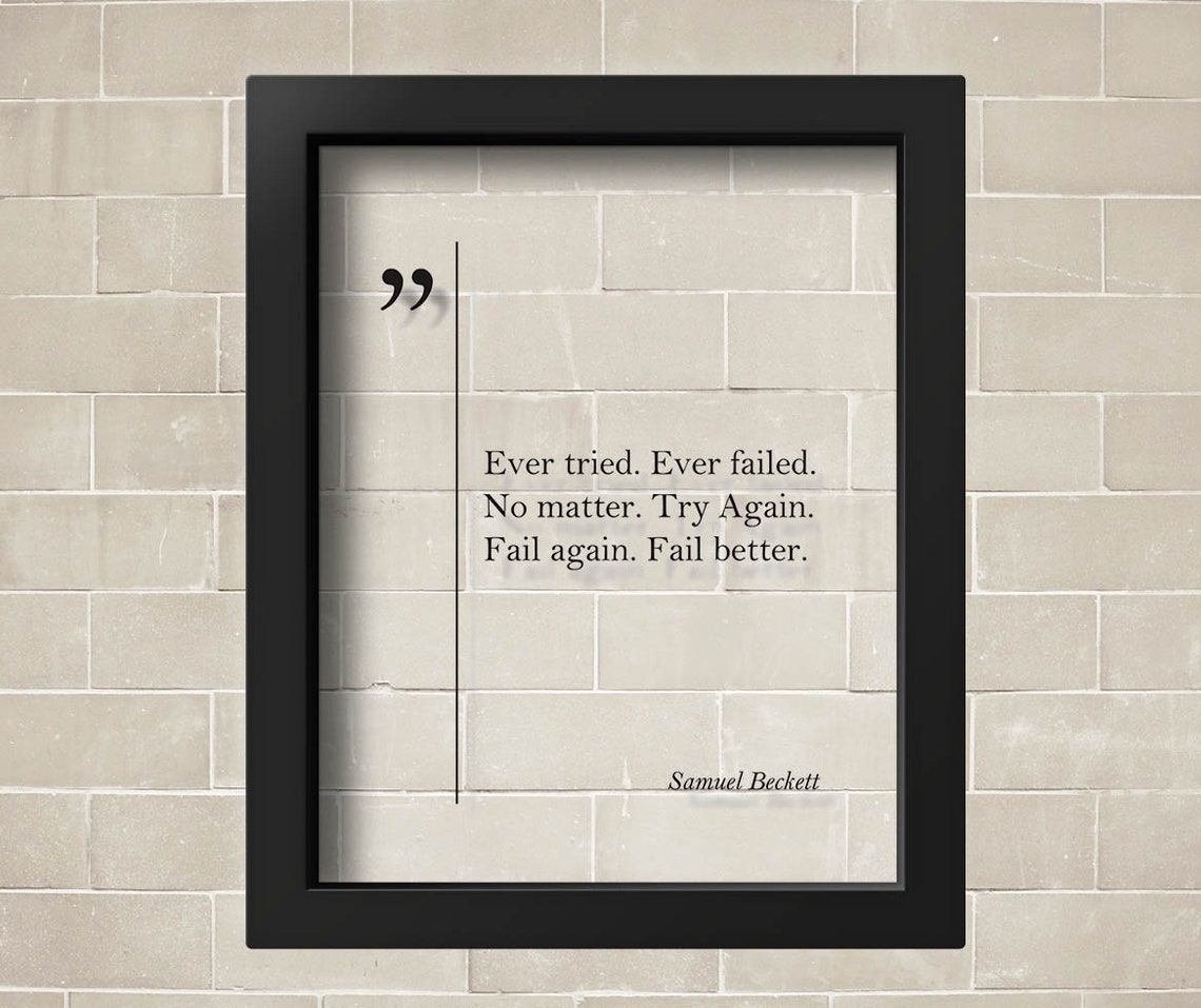 Transparent Samuel Beckett Quote Motivational Wall Art Student Gift ...