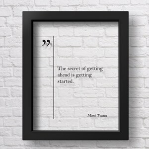 TRANSPARENT Mark Twain Quote Motivational Wall Art Mark Twain Art Businessman Gift Graduation Gift Inspirational Inspiring Mark Twain Print