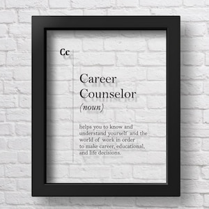 TRANSPARENT Career Counselor Definition Print College Coworker Gift New Job Wall Art University Poster Scandinavian Decor Dictionary Art