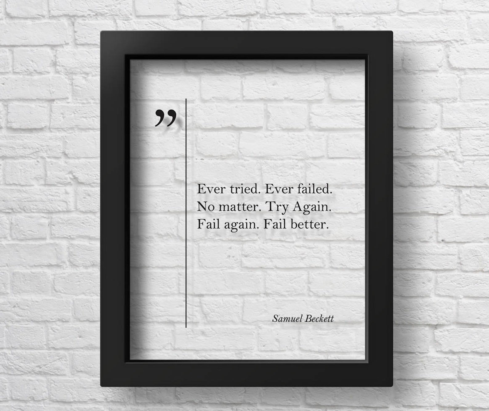 Transparent Samuel Beckett Quote Motivational Wall Art Student Gift ...