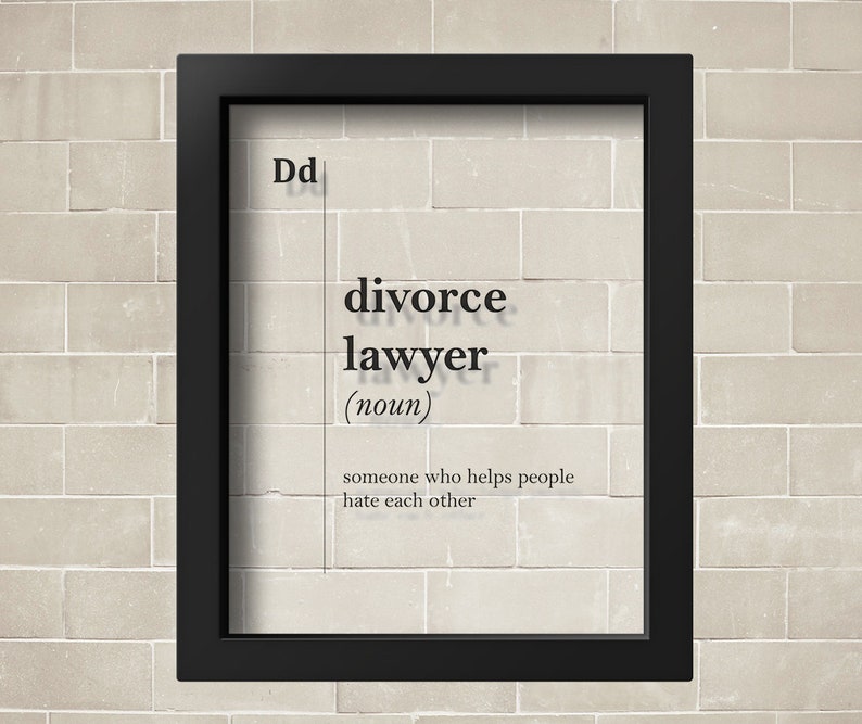 Transparent Divorce Lawyer Definition Lawyer Gift Office Decor Attorney Gift Coworker Gift for Lawyer Professions Wall Art Typography Print image 2