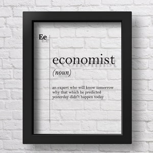 TRANSPARENTE Ökonom Definition Ökonom Geschenk Büro Dekor Mitarbeiter Geschenk Neuer Job Geschenk Ökonomie Abschlussgeschenk Wohnheim Wandkunst Buchhalter Kunst