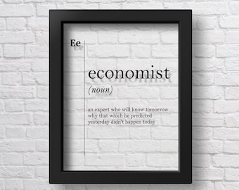 TRANSPARENT Economist Definition Economist Gift Office Decor Coworker Gift New Job Gift Economy Graduation Gift Dorm Wall Art Accountant Art