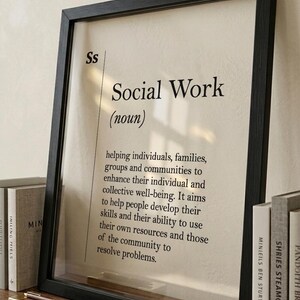 Transparent Social Work Definition Print, Social Worker Gift, Acrylic Glass Poster image 5