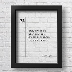 TRANSPARENT Franz Kafka Zitat Jahrestag Geschenk Deutsche Zitate Englische Zitate Altersangabe Wand Kunst Freund Geschenk Mitarbeiter Geschenk Inspirierend