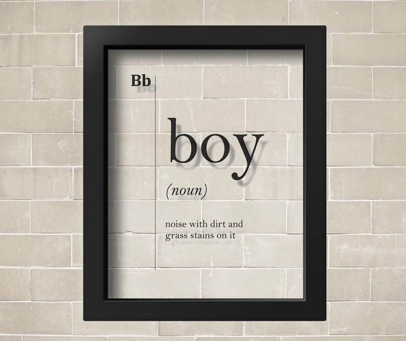 Transparent Boy Funny Definition Print Boys Room Decor Nursery Decor ...