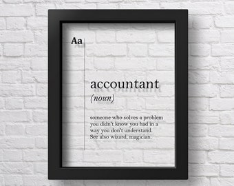 TRANSPARENT Accountant Definition Poster, Accountant Gift, Accounting Wall Art, Accountant Office Decor