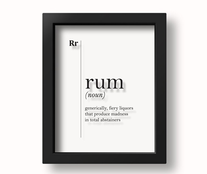 TRANSPARENT Rum Definition Poster Rum Lover Gift Alcohol Print Etsy